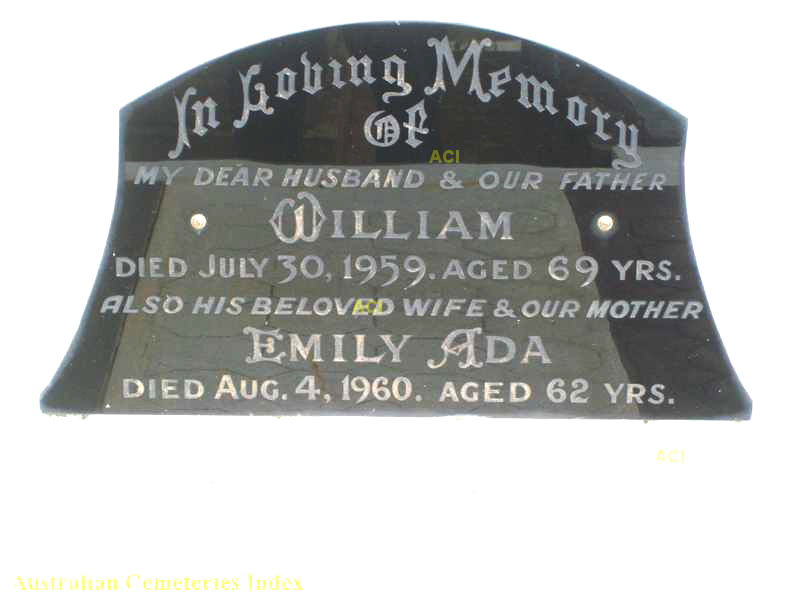 Photo of headstones/William McLennan d1959 hdstn Memerambi cem